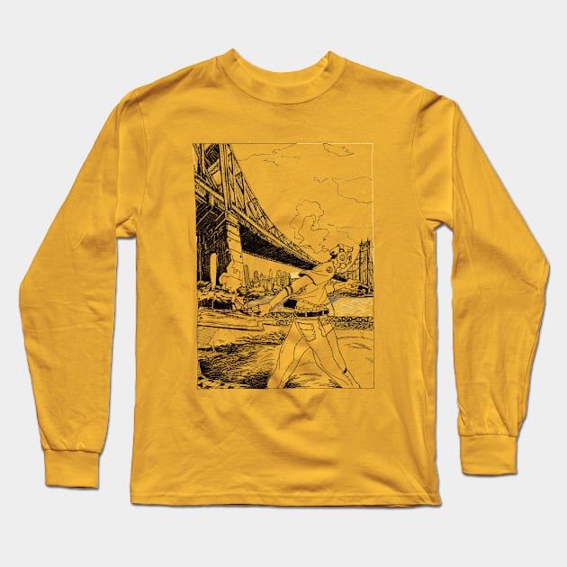 5 min in NY City - East River Bridge Long Sleeve T-Shirt by romain